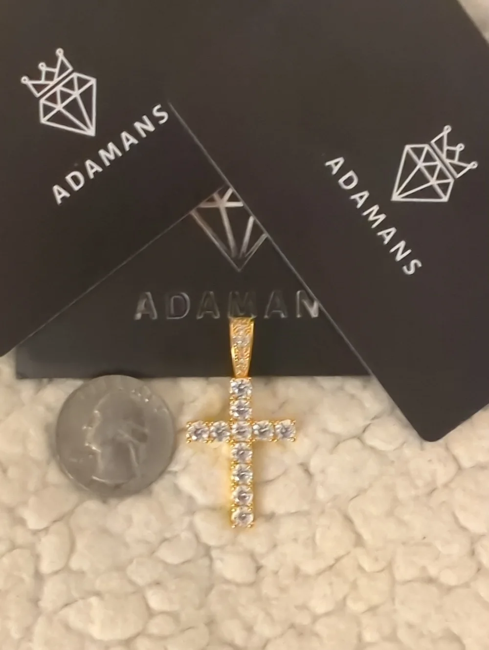 Adamans Gold & Moissante Crystal Cross Pendant - Women's Jewelry